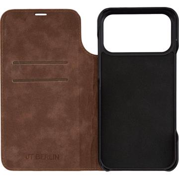 iPhone 17 Pro Max JT Berlin BookCase Tegel Flip Lædercover - Cognac
