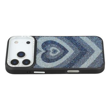 iPhone 17 Pro Max Jaucase magnetisk hybrid-cover med hjertemønster - sort