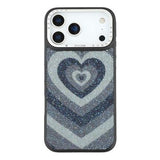iPhone 17 Pro Max Jaucase magnetisk hybrid-cover med hjertemønster - sort