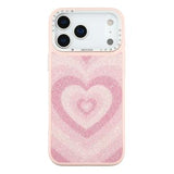 iPhone 17 Pro Max Jaucase magnetisk hybrid-etui med hjertemønster - pink