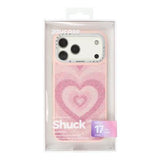 iPhone 17 Pro Max Jaucase magnetisk hybrid-etui med hjertemønster - pink