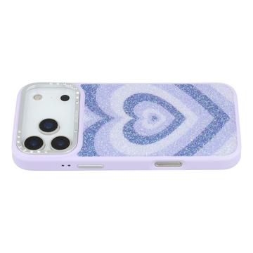 iPhone 17 Pro Max Jaucase magnetisk hybrid cover med hjertemønster - lilla