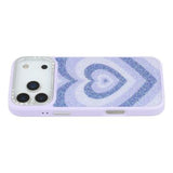 iPhone 17 Pro Max Jaucase magnetisk hybrid cover med hjertemønster - lilla