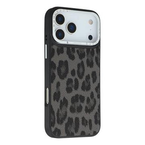 iPhone 17 Pro Max Jaucase magnetisk hybrid-cover med leopardprint - Sort