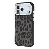 iPhone 17 Pro Max Jaucase magnetisk hybrid-cover med leopardprint - Sort