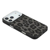 iPhone 17 Pro Max Jaucase magnetisk hybrid-cover med leopardprint - Sort