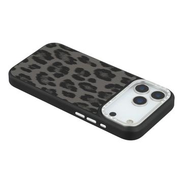 iPhone 17 Pro Max Jaucase magnetisk hybrid-cover med leopardprint - Sort
