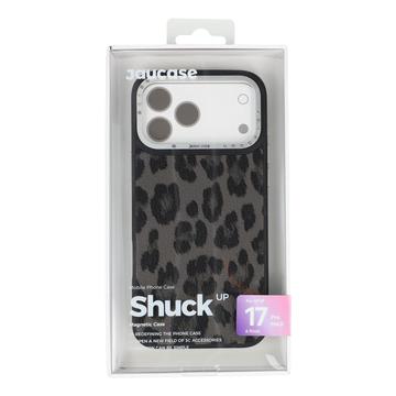iPhone 17 Pro Max Jaucase magnetisk hybrid-cover med leopardprint - Sort