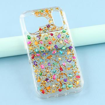 iPhone 17 Pro Max Jaucase Naturstens Epoxy Cover - Guld