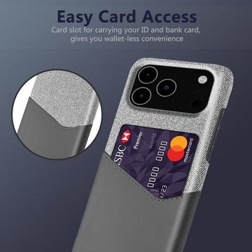 iPhone 17 Pro Max KSQ Cover med Kortholder - Grå