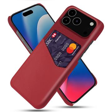 iPhone 17 Pro Max KSQ Cover med Kortholder - Rød
