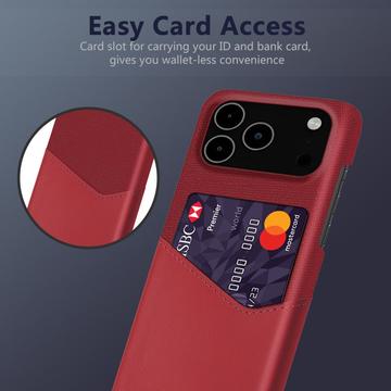 iPhone 17 Pro Max KSQ Cover med Kortholder - Rød