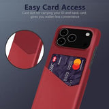 iPhone 17 Pro Max KSQ Cover med Kortholder - Rød