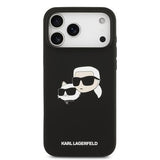 iPhone 17 Pro Max Karl Lagerfeld Double Heads MagSafe cover i flydende silikone - Sort
