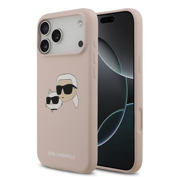 iPhone 17 Pro Max Karl Lagerfeld Double Heads MagSafe cover i flydende silikone - Pink