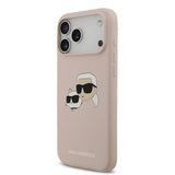 iPhone 17 Pro Max Karl Lagerfeld Double Heads MagSafe cover i flydende silikone - Pink