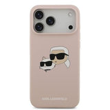 iPhone 17 Pro Max Karl Lagerfeld Double Heads MagSafe cover i flydende silikone - Pink