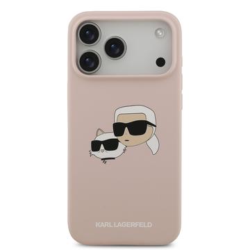 iPhone 17 Pro Max Karl Lagerfeld Double Heads MagSafe cover i flydende silikone - Pink