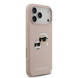iPhone 17 Pro Max Karl Lagerfeld Double Heads MagSafe cover i flydende silikone - Pink
