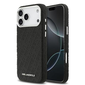 iPhone 17 Pro Max Karl Lagerfeld Grained Repeated Logo MagSafe Cover - Sort