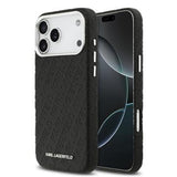 iPhone 17 Pro Max Karl Lagerfeld Grained Repeated Logo MagSafe Cover - Sort