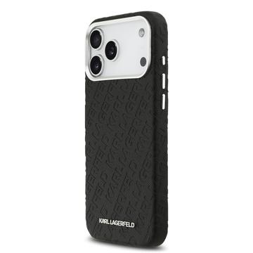 iPhone 17 Pro Max Karl Lagerfeld Grained Repeated Logo MagSafe Cover - Sort