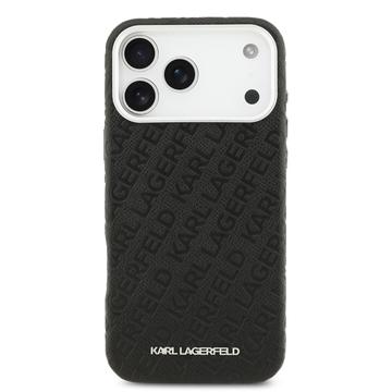 iPhone 17 Pro Max Karl Lagerfeld Grained Repeated Logo MagSafe Cover - Sort