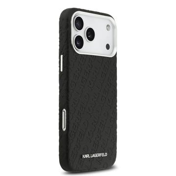 iPhone 17 Pro Max Karl Lagerfeld Grained Repeated Logo MagSafe Cover - Sort