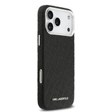 iPhone 17 Pro Max Karl Lagerfeld Grained Repeated Logo MagSafe Cover - Sort