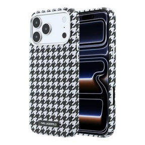iPhone 17 Pro Max Karl Lagerfeld Houndtand Harpiksplade Cover - MagSafe-kompatibelt - Sort