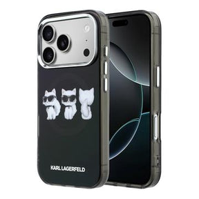 iPhone 17 Pro Max Karl Lagerfeld IML Choupette Trio Watercolor Cover - MagSafe-kompatibelt - Sort