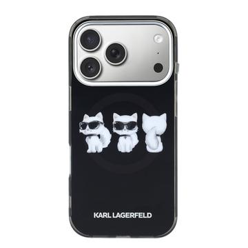 iPhone 17 Pro Max Karl Lagerfeld IML Choupette Trio Watercolor Cover - MagSafe-kompatibelt - Sort