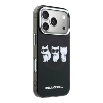 iPhone 17 Pro Max Karl Lagerfeld IML Choupette Trio Watercolor Cover - MagSafe-kompatibelt - Sort