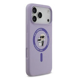 iPhone 17 Pro Max Karl Lagerfeld Karl and Choupette MagSafe Cover i flydende silikone - Lilla