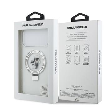 iPhone 17 Pro Max Karl Lagerfeld Ringstand Karl & Choupette Mag Case - Hvid