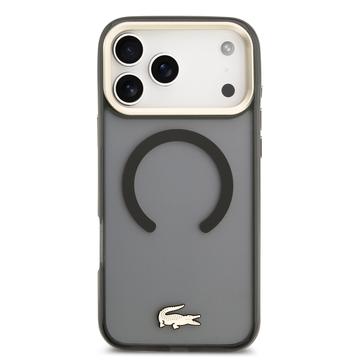 iPhone 17 Pro Max Lacoste Frosted Finish Gold Logo Hybrid Cover - MagSafe-kompatibel - Sort