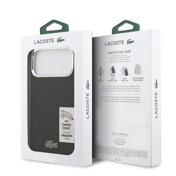 iPhone 17 Pro Max Lacoste Iconic Petit Pique Kamerastativ Cover - MagSafe-kompatibel - Sort