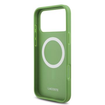 iPhone 17 Pro Max Lacoste Iconic Petit Pique MagSafe cover og magnetisk kortholder - Grøn