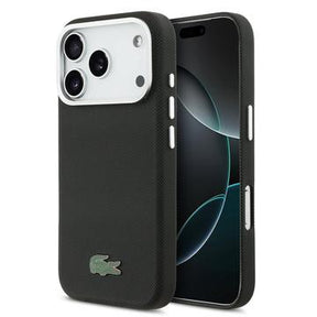 iPhone 17 Pro Max Lacoste Iconic Petit Pique Metal Logo Cover - MagSafe-kompatibelt - Sort