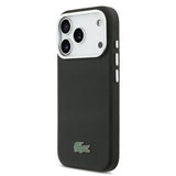 iPhone 17 Pro Max Lacoste Iconic Petit Pique Metal Logo Cover - MagSafe-kompatibelt - Sort