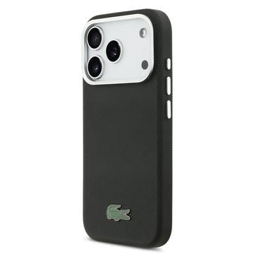 iPhone 17 Pro Max Lacoste Iconic Petit Pique Metal Logo Cover - MagSafe-kompatibelt - Sort