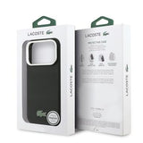 iPhone 17 Pro Max Lacoste Iconic Petit Pique Metal Logo Cover - MagSafe-kompatibelt - Sort