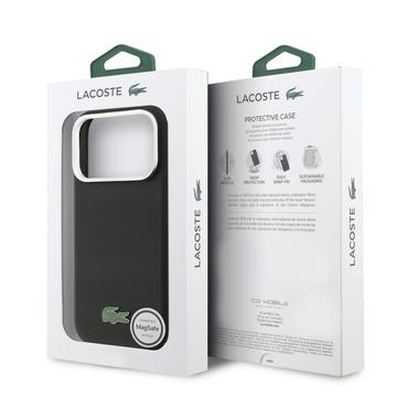 iPhone 17 Pro Max Lacoste Iconic Petit Pique Metal Logo Cover - MagSafe-kompatibelt - Sort
