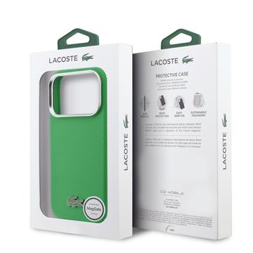 iPhone 17 Pro Max Lacoste Iconic Petit Pique Metal Logo Cover - MagSafe-kompatibelt - Grøn