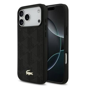 iPhone 17 Pro Max Lacoste Monogramme Gold Logo Cover - MagSafe-kompatibelt - Sort