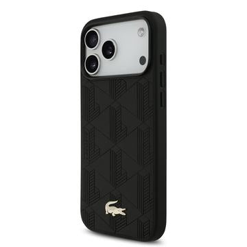 iPhone 17 Pro Max Lacoste Monogramme Gold Logo Cover - MagSafe-kompatibelt - Sort