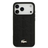 iPhone 17 Pro Max Lacoste Monogramme Gold Logo Cover - MagSafe-kompatibelt - Sort