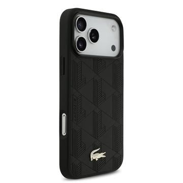 iPhone 17 Pro Max Lacoste Monogramme Gold Logo Cover - MagSafe-kompatibelt - Sort