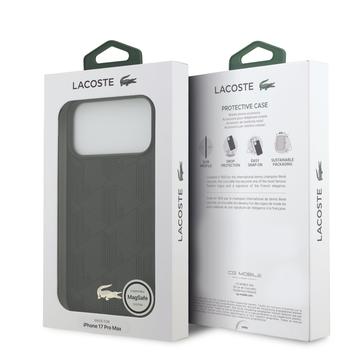 iPhone 17 Pro Max Lacoste Monogramme Gold Logo Cover - MagSafe-kompatibelt - Sort