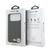 iPhone 17 Pro Max Lacoste Monogramme Gold Logo Cover - MagSafe-kompatibelt - Sort